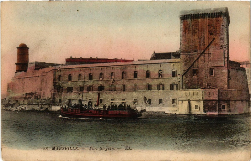 Carte postale ancienne Marseille Le Fort St-Jean à Marseille