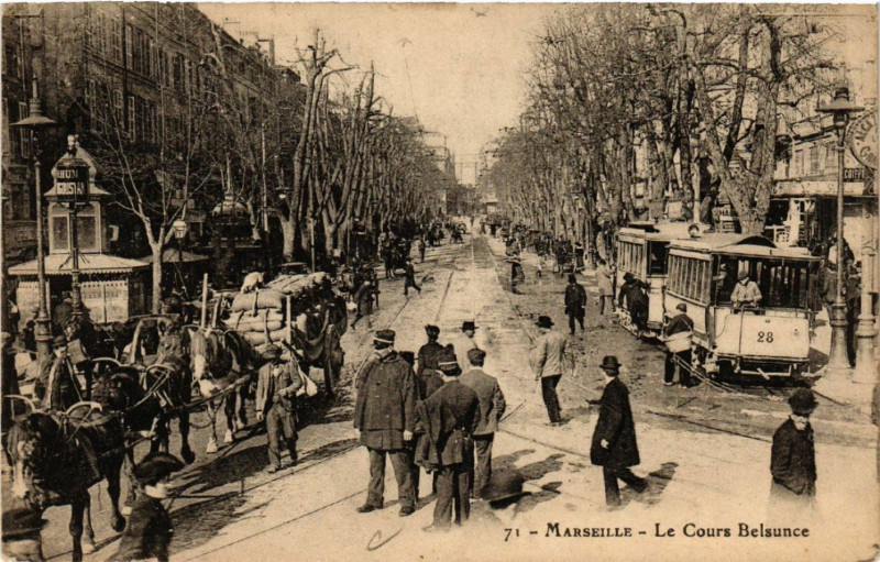 Carte postale ancienne Marseille Le Cours Belzunce à Marseille