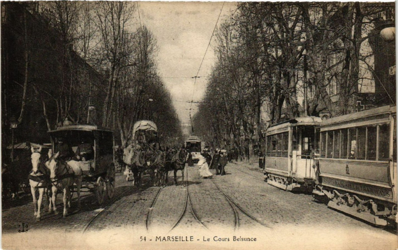 Carte postale ancienne Marseille Le Cours Belzunce à Marseille