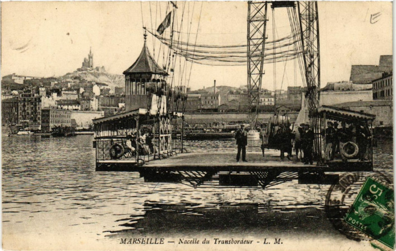 Carte postale ancienne Marseille La Nacelle du Transbordeur à Marseille