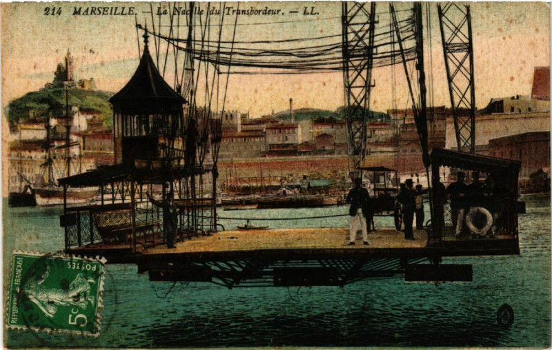 Carte postale ancienne Marseille La Nacelle du Transbordeur à Marseille