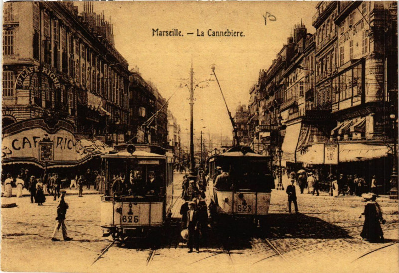 Carte postale ancienne Marseille La Cannebiere à Marseille