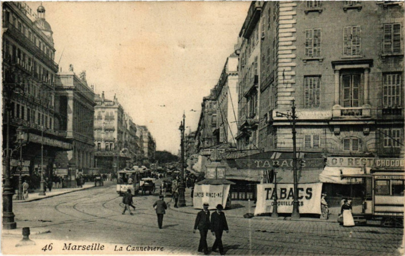 Carte postale ancienne Marseille La Cannebiere à Marseille