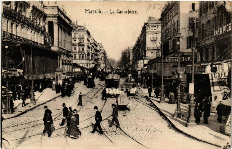 Carte postale ancienne Marseille La Cannebiere à Marseille