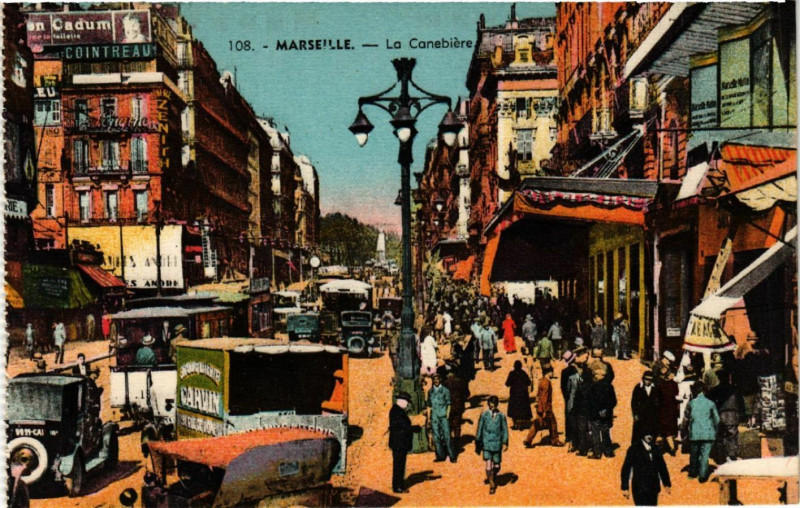 Carte postale ancienne Marseille La Cannebiere à Marseille