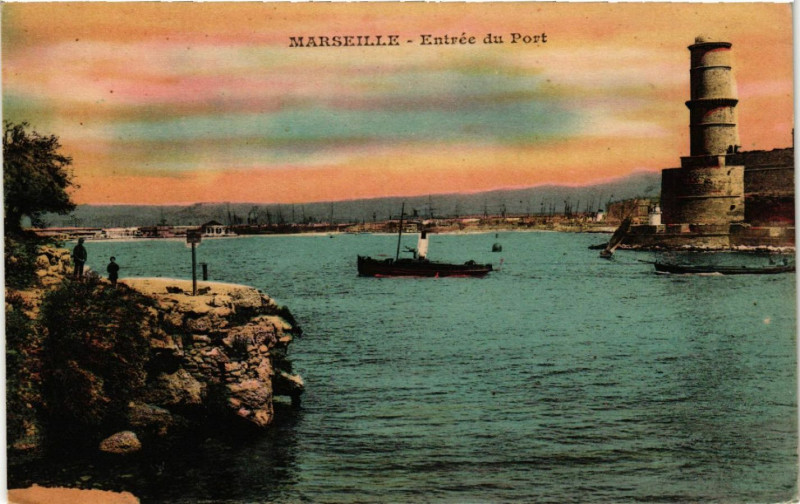 Carte postale ancienne Marseille Entree du Port à Marseille