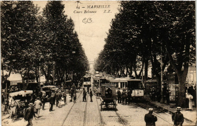 Carte postale ancienne Marseille Cours Belsunce à Marseille