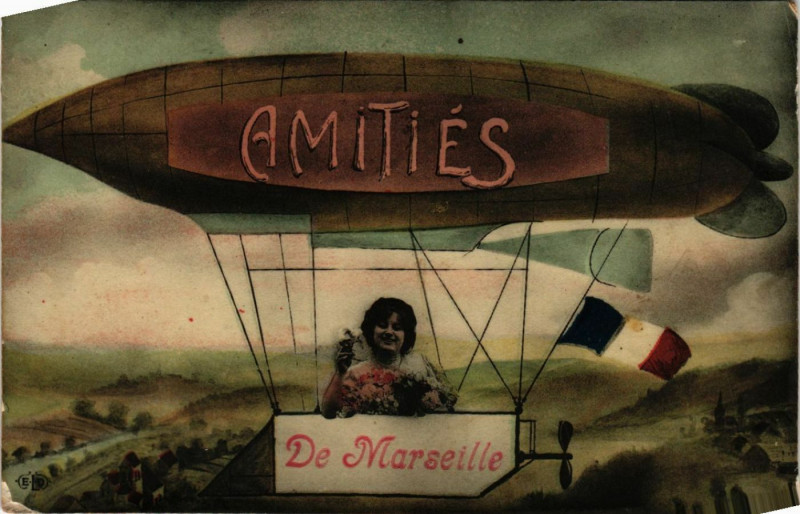 Carte postale ancienne Marseille Amities de Marseille à Marseille