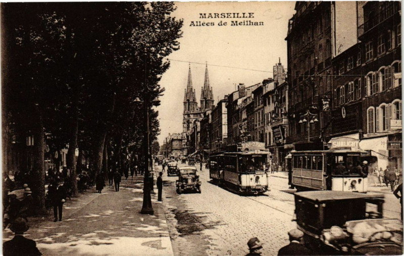 Carte postale ancienne Marseille Allees de Meilhan à Marseille