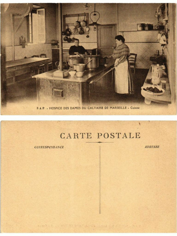 Carte postale ancienne Ste-de Secours aux Blesses militaires Marseille Hopital auxiliaire à Marseille