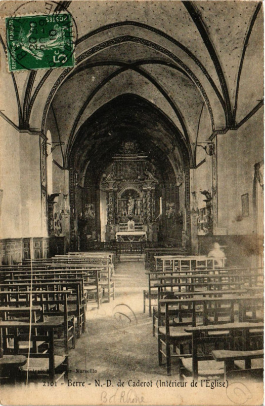 Carte postale ancienne Berre Notre Dame de Caderot-Interieur de l'Eglise