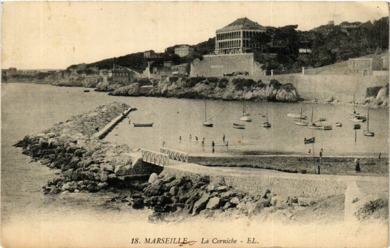 Carte postale ancienne Marseille La Corniche à Marseille