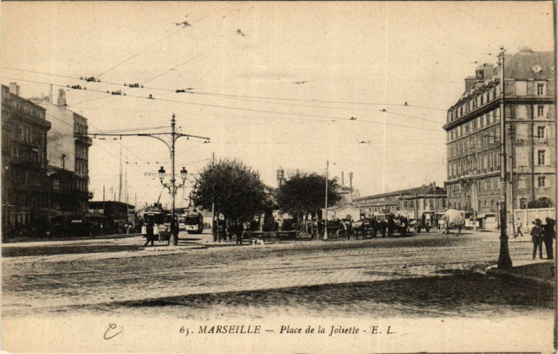 Carte postale ancienne Marseille Place de la Joliette à Marseille