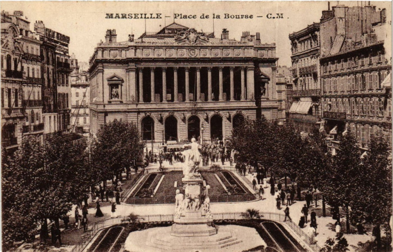 Carte postale ancienne Marseille Place de la Bourse à Marseille