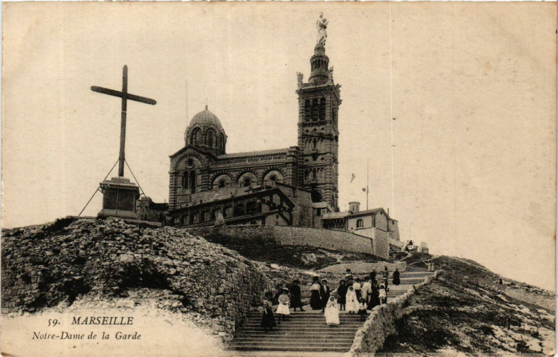 Carte postale ancienne Marseille Notre-Dame de la Garde à Marseille