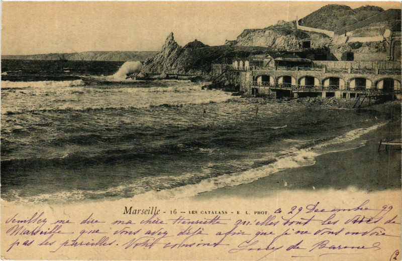 Carte postale ancienne Marseille Les Catalans à Marseille