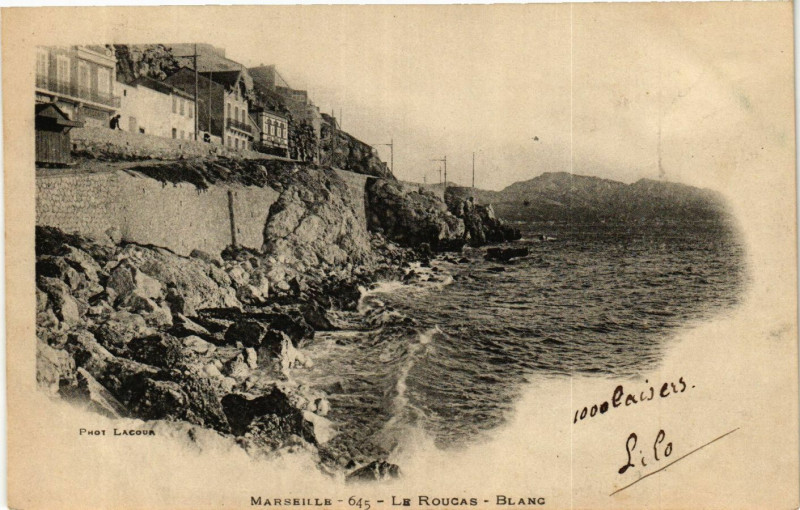 Carte postale ancienne Marseille Le Roucas Blanc à Marseille