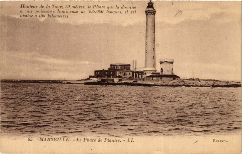 Carte postale ancienne Marseille le phare de Planier à Marseille