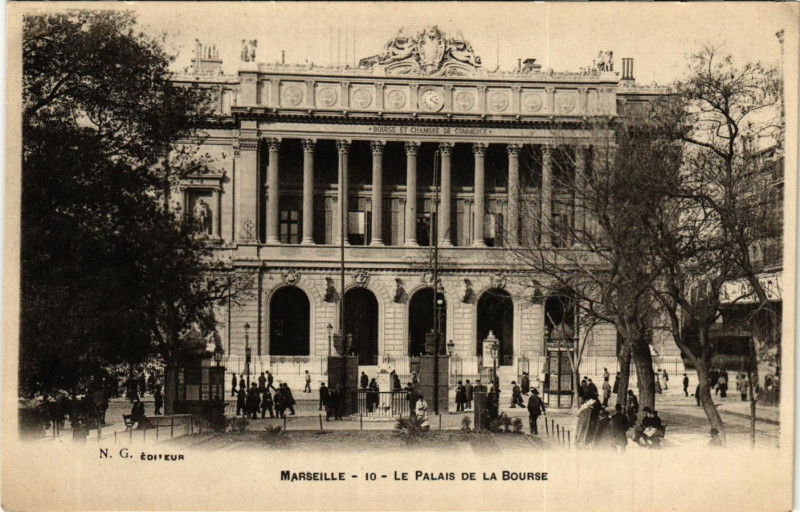 Carte postale ancienne Marseille Le Palais de la Bourse à Marseille