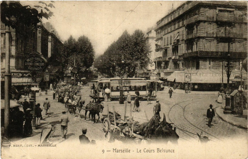 Carte postale ancienne Marseille Le Cours Belsunce à Marseille