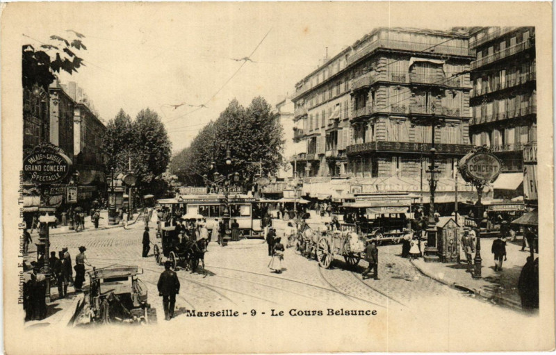 Carte postale ancienne Marseille Le Cours Belsunce à Marseille