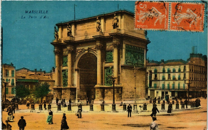 Carte postale ancienne Marseille La Porte d'Aix à Marseille
