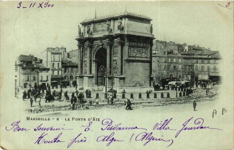 Carte postale ancienne Marseille La Porte d'Aix à Marseille