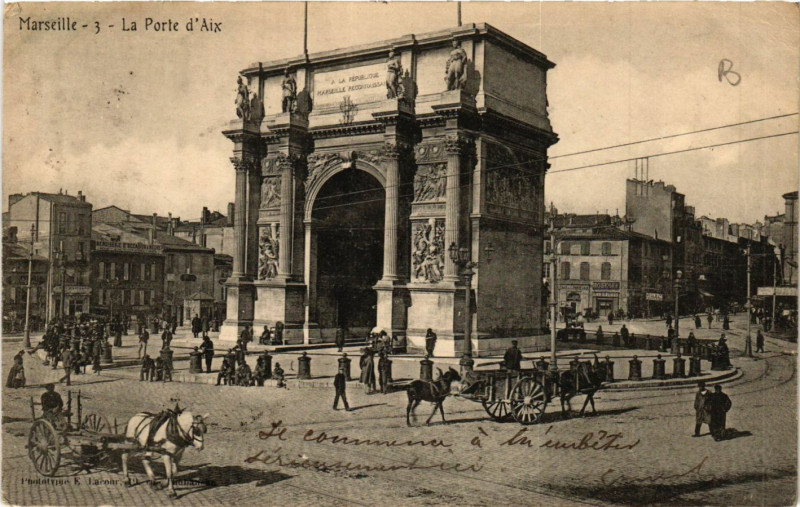Carte postale ancienne Marseille - La Porte d'Aix à Marseille