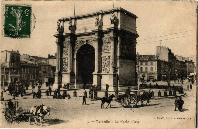 Carte postale ancienne Marseille - La Porte d'Aix à Marseille
