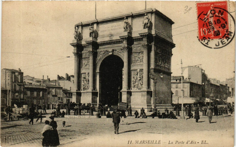 Carte postale ancienne Marseille La Porte d'Aix à Marseille