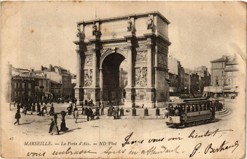Carte postale ancienne Marseille La Porte d'Aix à Marseille