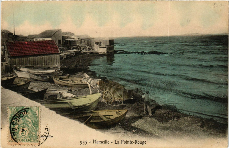 Carte postale ancienne Marseille La Pointe rouge à Marseille