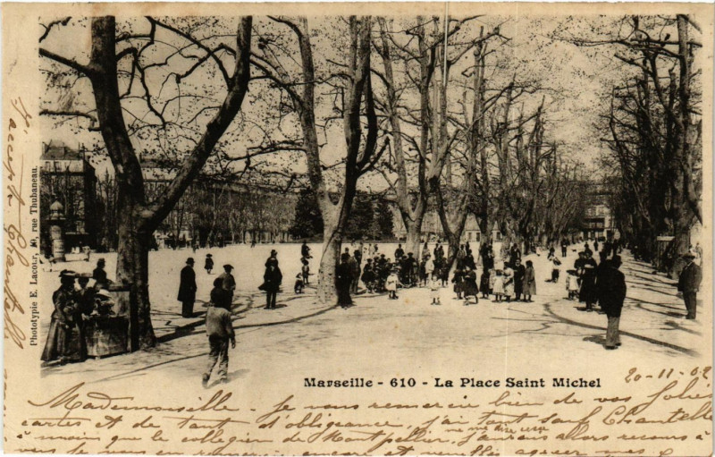 Carte postale ancienne Marseille La Place St-Michel à Marseille