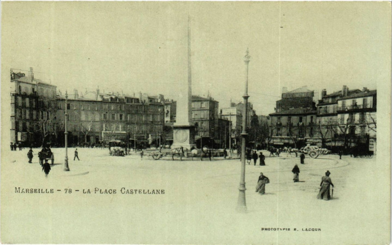 Carte postale ancienne Marseille La Place Castellane à Marseille