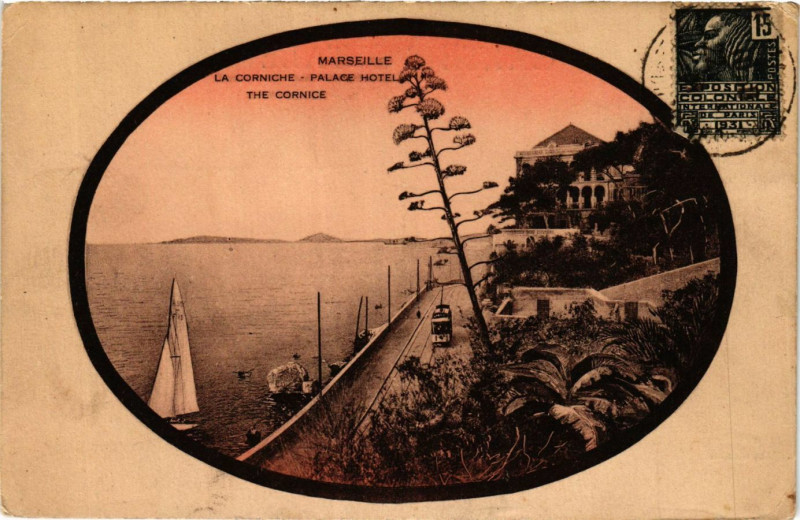 Carte postale ancienne Marseille La Corniche Palace Hotel à Marseille