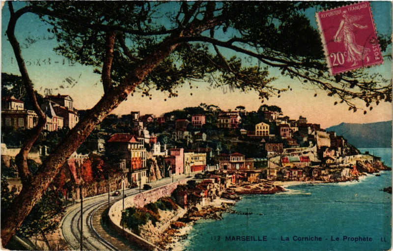 Carte postale ancienne Marseille La Corniche le Prophete à Marseille