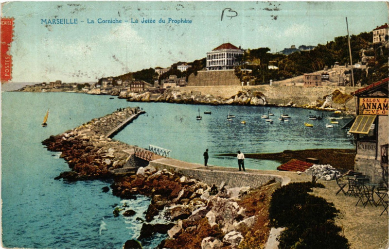 Carte postale ancienne Marseille La Corniche la Jetee du Prophete à Marseille