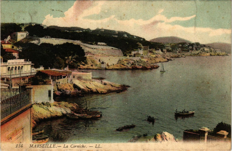 Carte postale ancienne Marseille La Corniche à Marseille