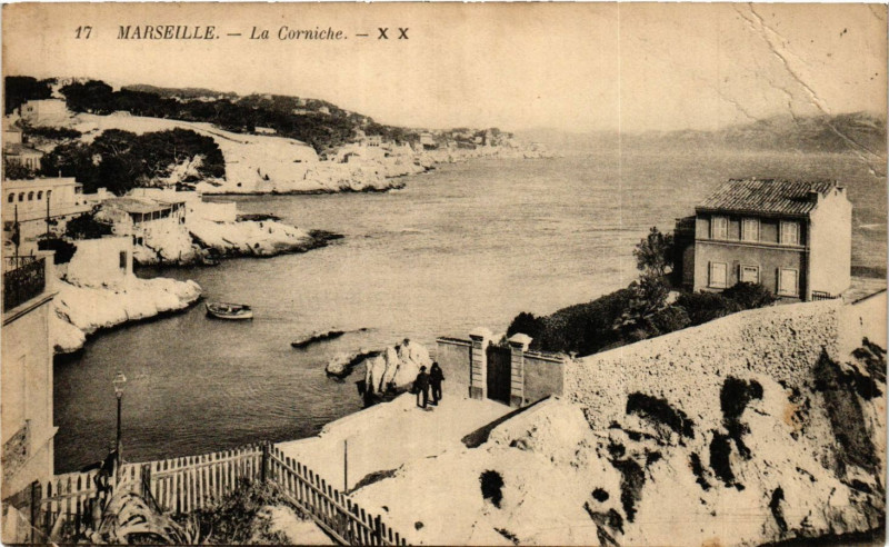 Carte postale ancienne Marseille La Corniche à Marseille