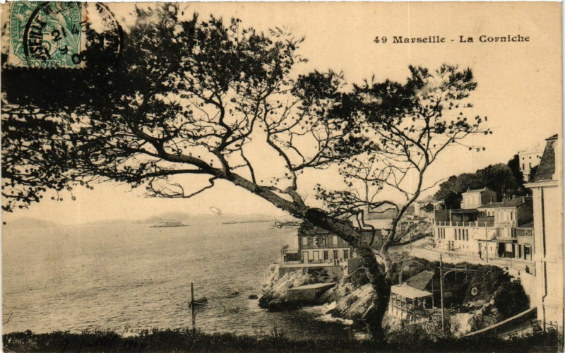 Carte postale ancienne Marseille La Corniche à Marseille