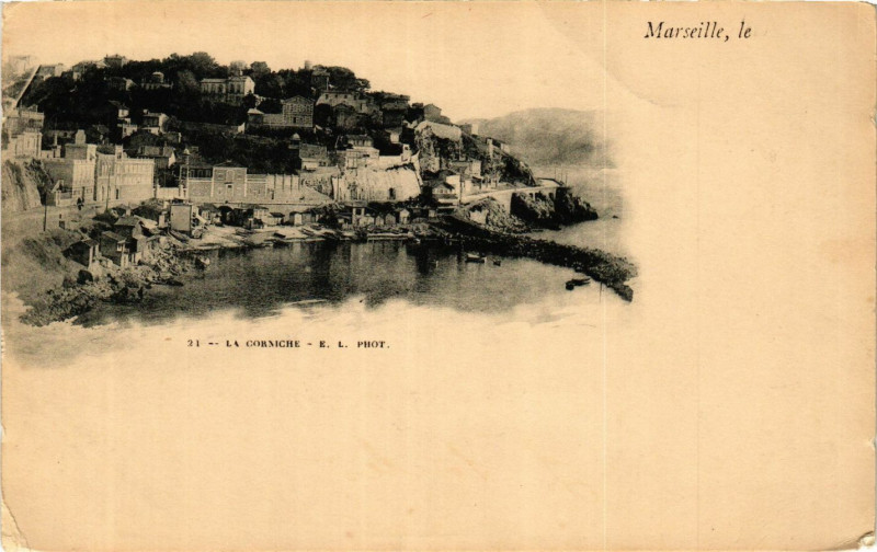 Carte postale ancienne Marseille La Corniche à Marseille