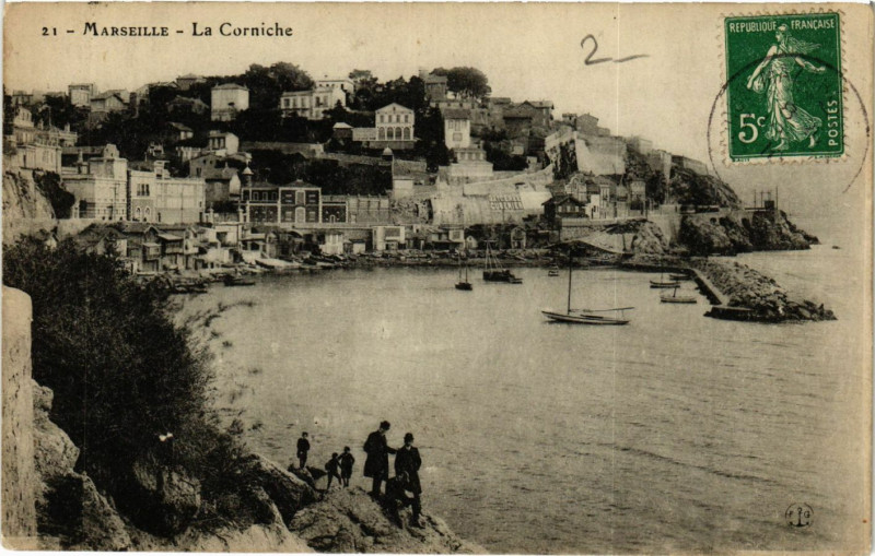 Carte postale ancienne Marseille La Corniche à Marseille