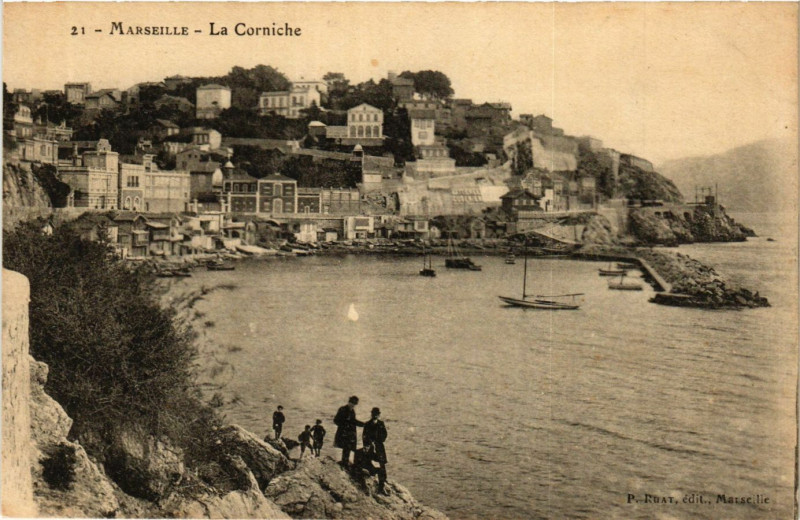 Carte postale ancienne Marseille La Corniche à Marseille