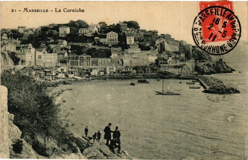 Carte postale ancienne Marseille La Corniche à Marseille