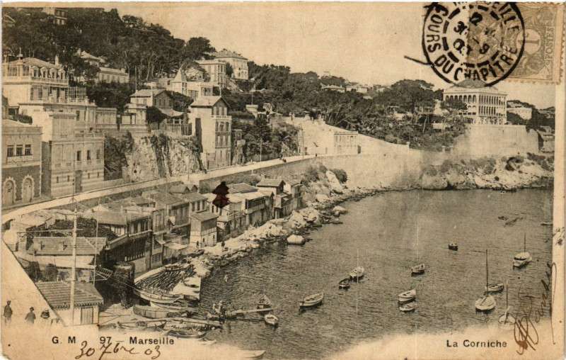 Carte postale ancienne Marseille La Corniche à Marseille