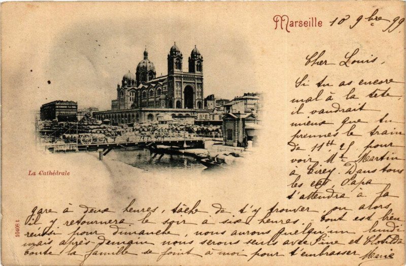 Carte postale ancienne Marseille la Cathedrale à Marseille