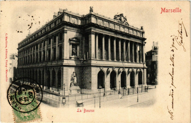 Carte postale ancienne Marseille La Bourse à Marseille