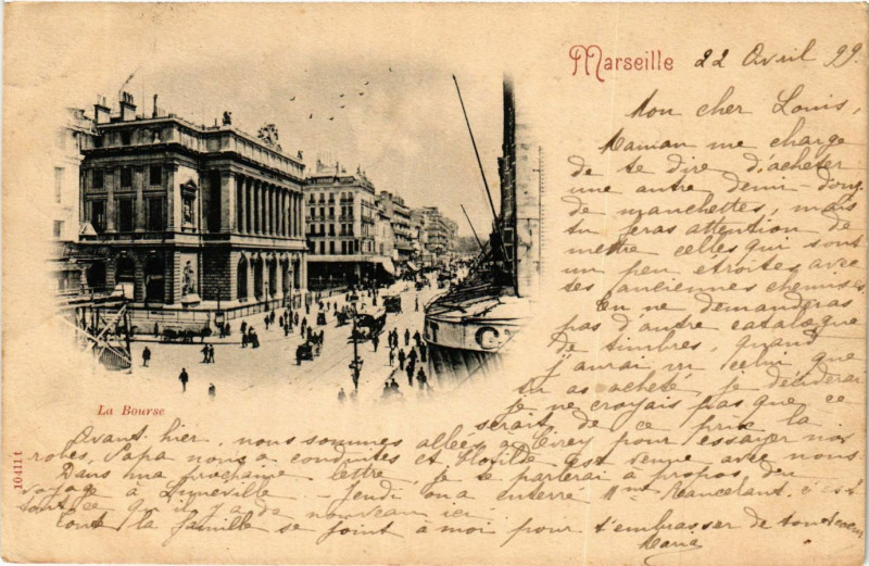 Carte postale ancienne Marseille la Bourse à Marseille
