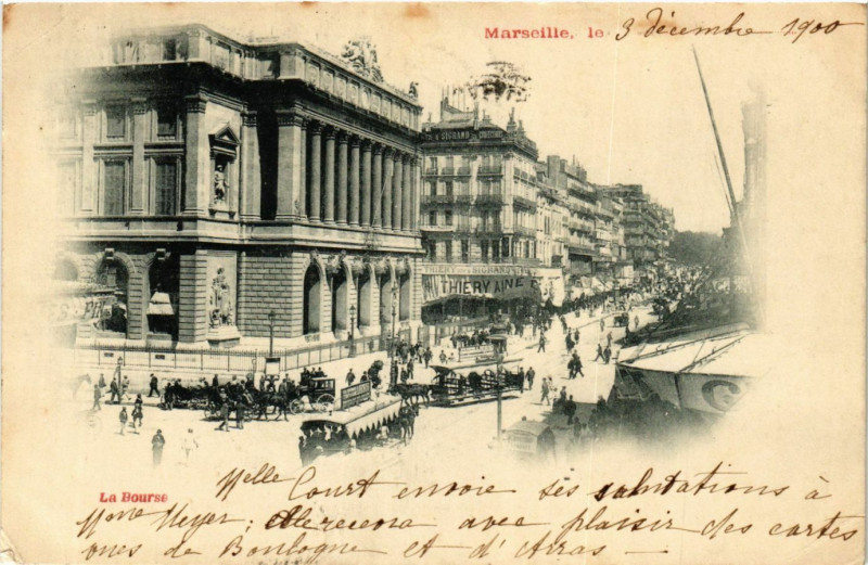 Carte postale ancienne Marseille la Bourse à Marseille