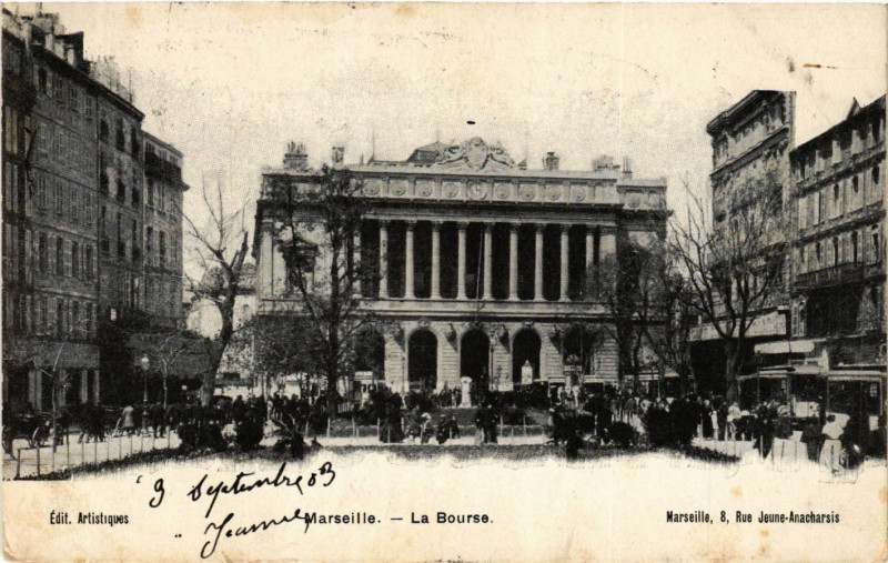 Carte postale ancienne Marseille La Bourse à Marseille